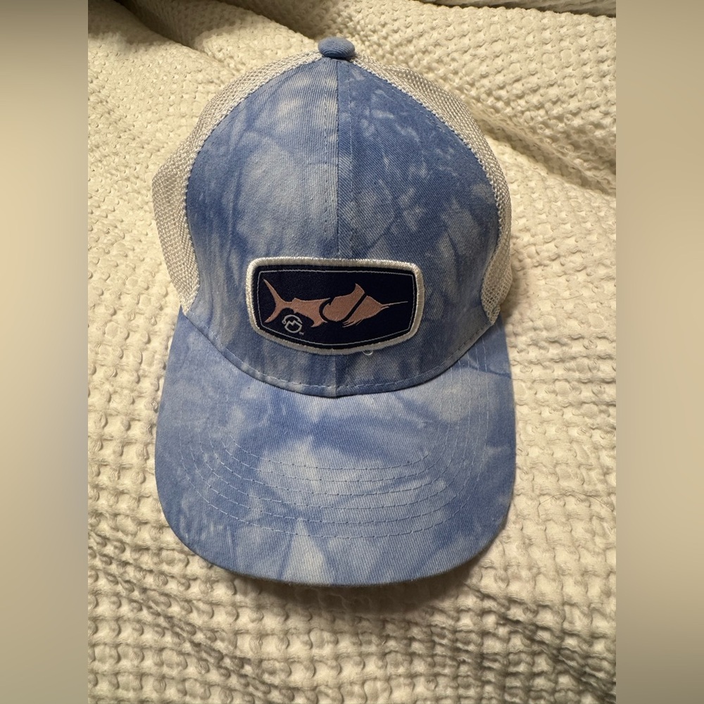 Magellan Outdoors Blue Tie-Dye Mesh Baseball Cap with Fish Patch